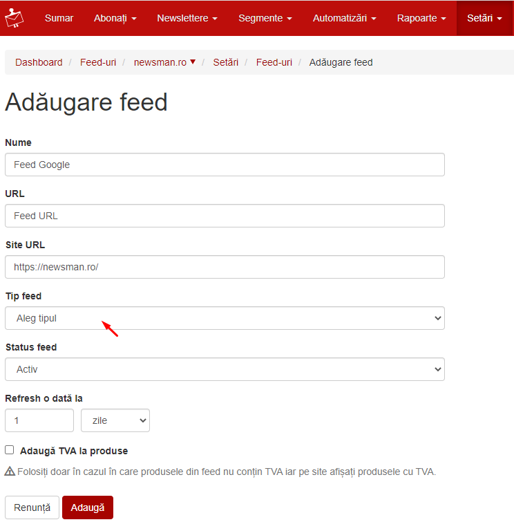 adaugare-feed-produse-in-newsman
