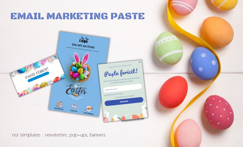 campanii email marketing Paste template newsletter pop-ups banners